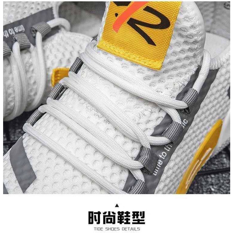 Giày thể thao nam Snaeker màu trắng phối màu cực đẹp