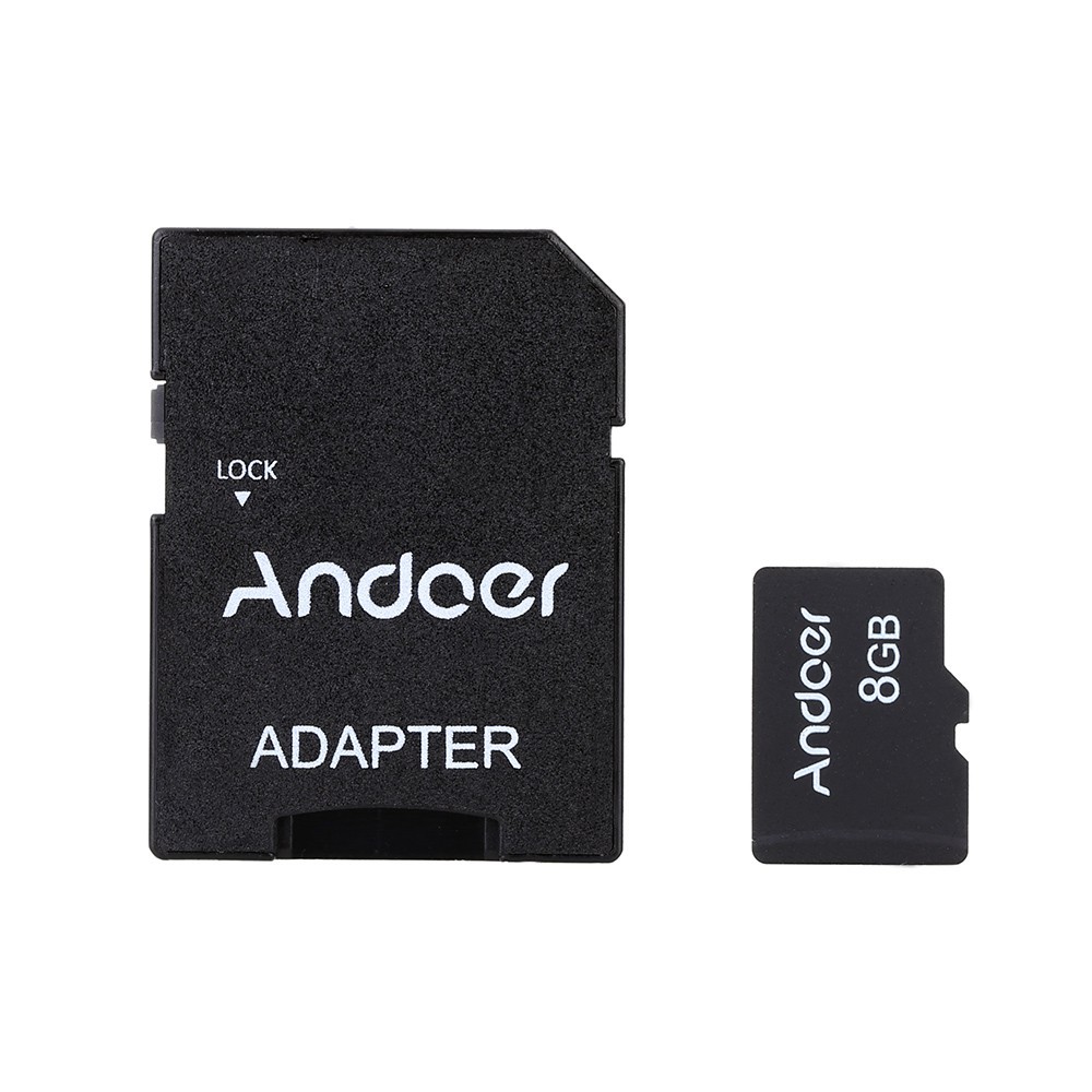 Thẻ nhớ andoer 8GB và vỏ adapter cho máy ảnh