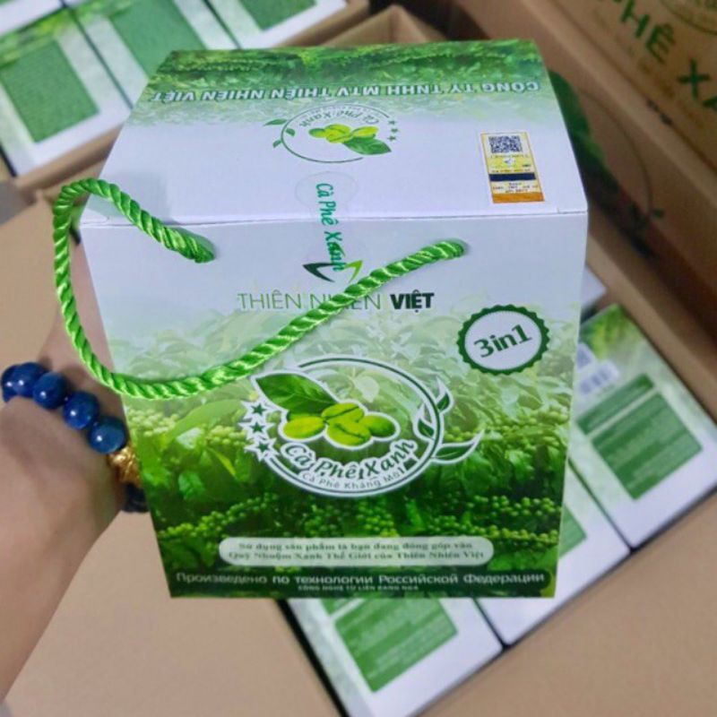 Cà phê Xanh Kháng Mỡ Hộp 30 Gói Tem Cào Chính Hãng