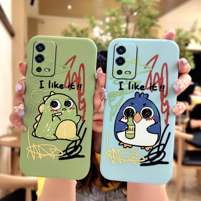 Ốp điện thoại silicon mềm chống rơi họa tiết hoạt hình thích hợp cho OPPO A55 4G