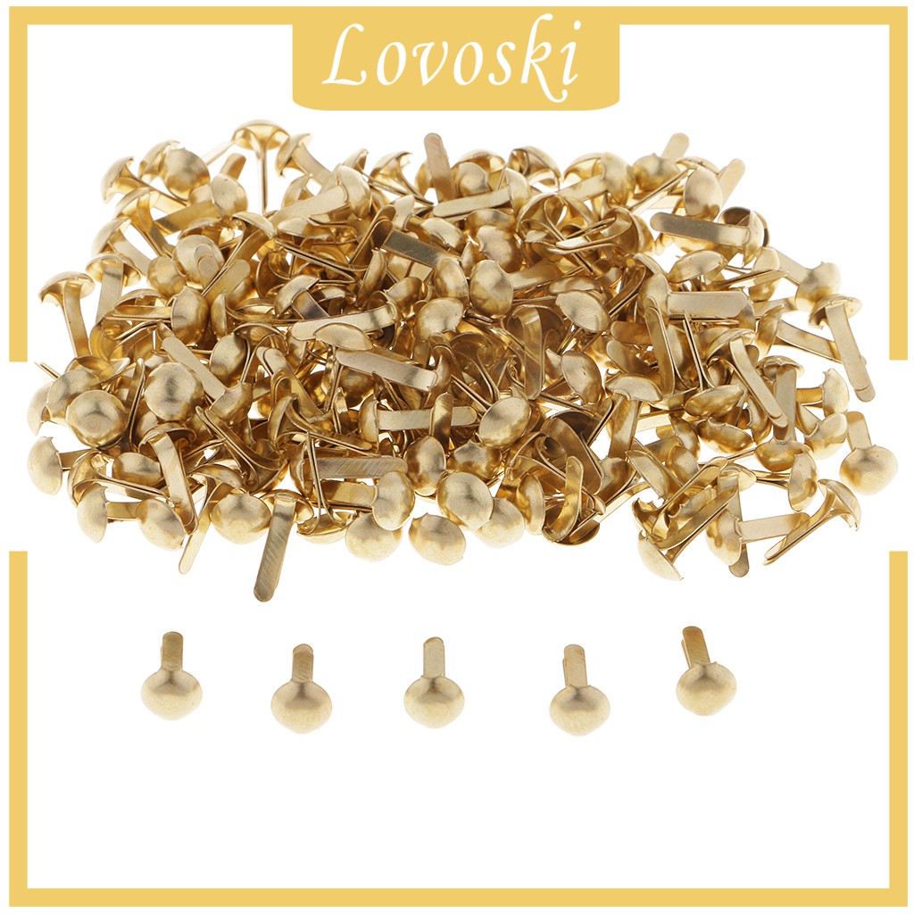 200 Nút Cài Đầu Tròn Bằng Kim Loại 4.5mm Trang Trí Sổ Tay