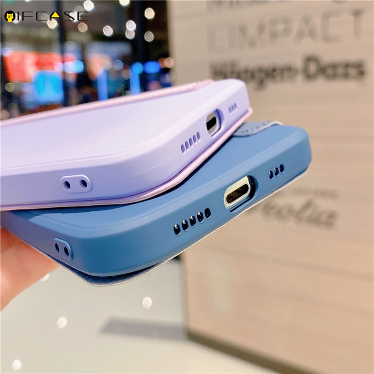 Bao da điện thoại màu kẹo mặt trơn silicon tổng hợp thích hợp cho iPhone XS Max XR X 7 8 Plus