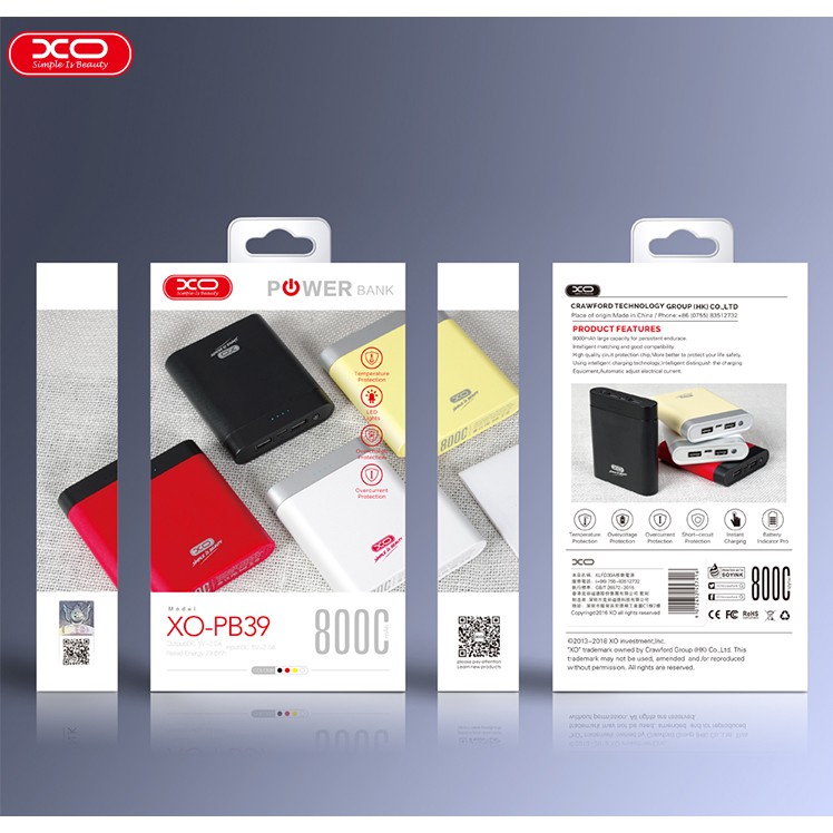 Pin Dự Phòng 10.000 MAh XO - PB39