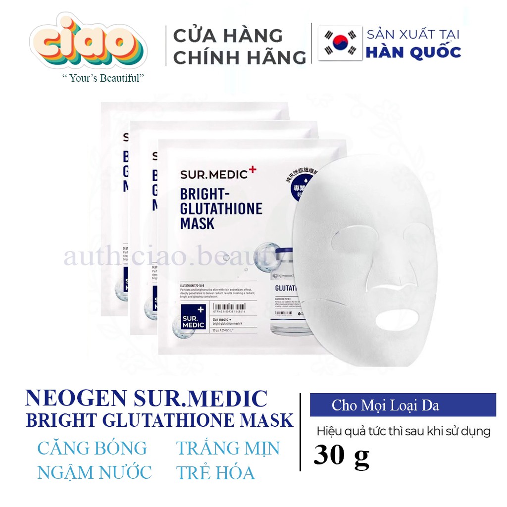 MẶT NẠ SUR MEDIC BRIGHT GLUTATHIONE Mask Trắng Da Hàn Quốc