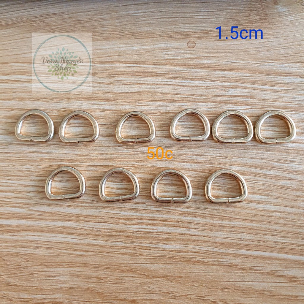 Khoen D bóng vàng size từ 1cm đến 2cm