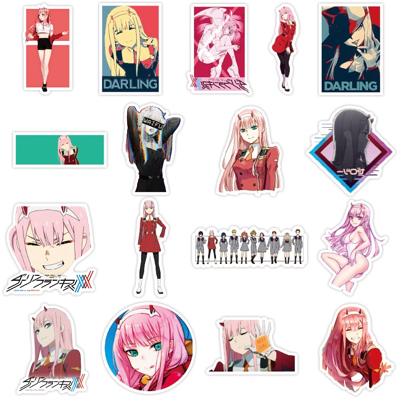 Y&P| Hình Dán Chống Nước Darling In The Franxx Nhật Bản Anime Mũ Bảo Hiểm Máy Tính Xách Tay Hành Lý Dán Thiết Lập, 50 tờ