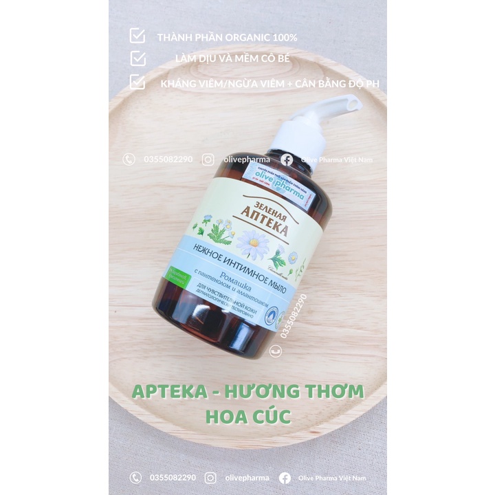 Dung Dịch Vệ Sinh Phụ Nữ Zelenaya Apteka Kháng Khuẩn Cân Bằng pH Dạng Gel, Dạng Sữa 370ml