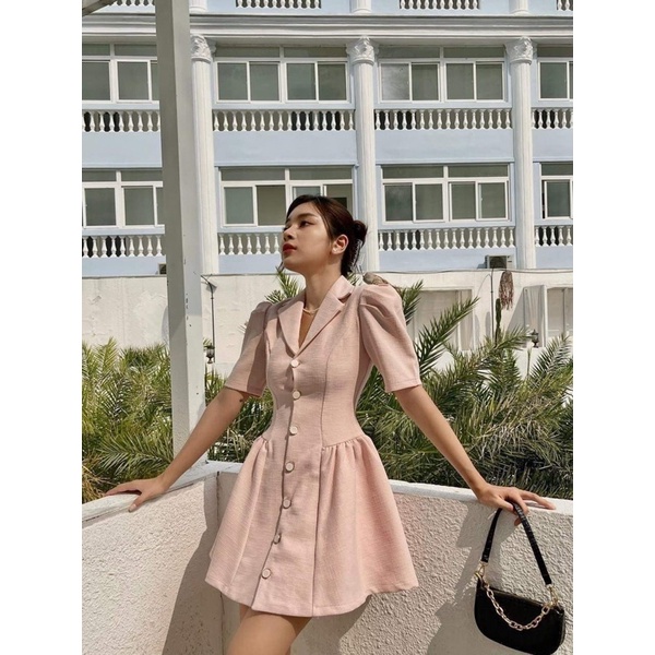 Đầm tiệc sơmi dáng bbd kết nút ❤️❤️❤️ 3 màu (có bigsize)