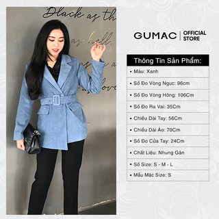Áo khoác nữ gân đai eo GUMAC A12910