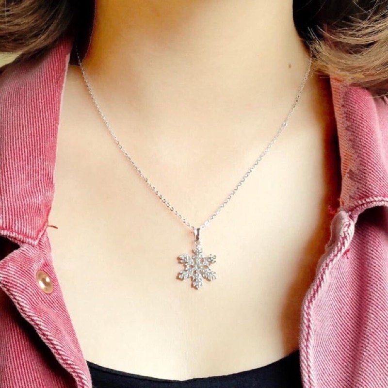 Dây chuyền nữ mặt bông tuyết nạm đá sáng đẹp, xinh xắn - THJ SLIVER