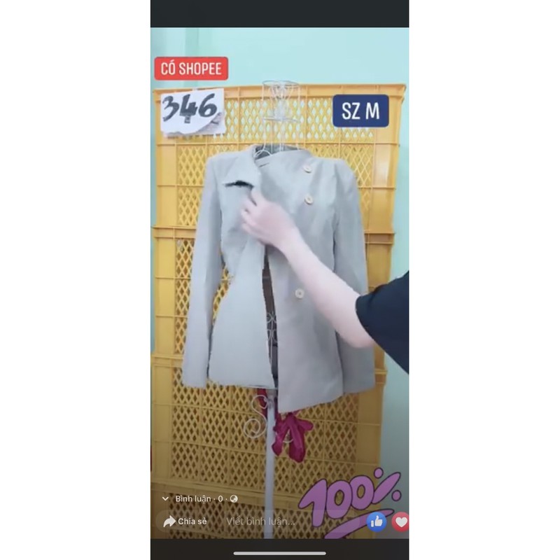 Áo khoác vest nhiều nút size M.s346