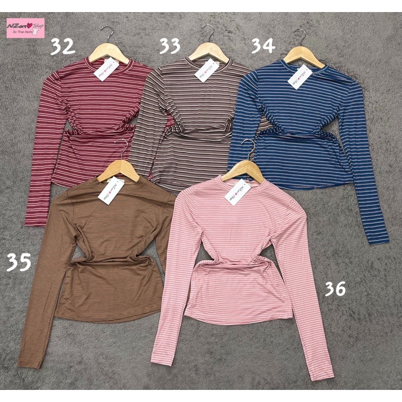 ÁO THUN SỌC TAY DÀI CỔ TRÒN ÔM BODY ( NZON SHOP ) | BigBuy360 - bigbuy360.vn