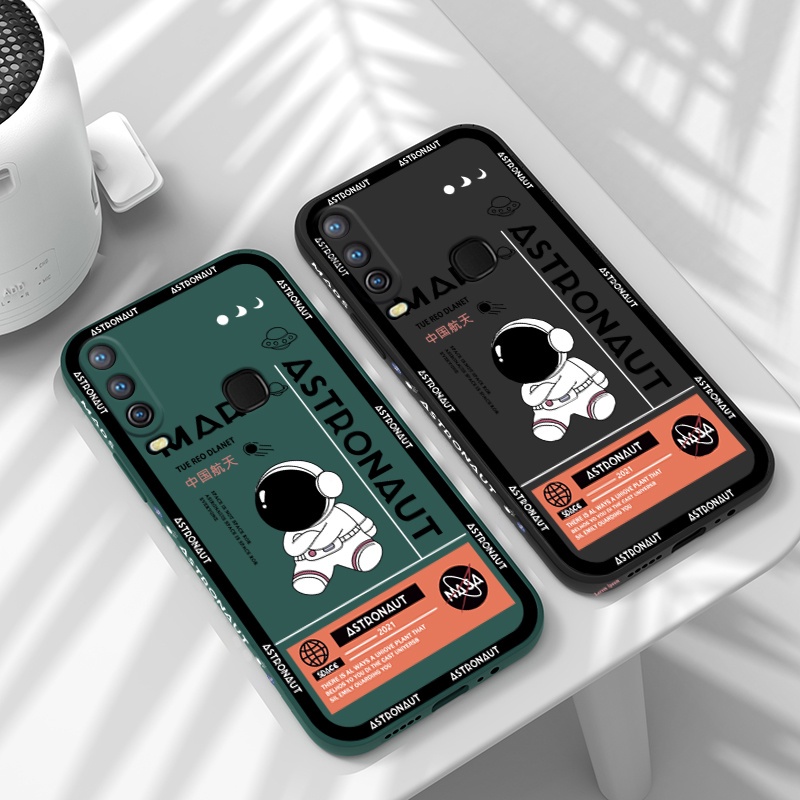 Ốp Điện Thoại TPU Mềm Chống Sốc Hình Phi Hành Gia Có Dây Đeo Cho VIVO Y11 Y12 Y15 Y17 Y19 Y20 Y20i Y20 SG Y12A Y12S
