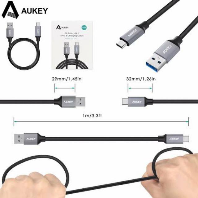 Dây Cáp Sạc Aukey Cb-Cd2 Cổng Usb 3.0 Type C