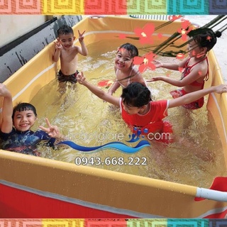 Bể bơi mini cho bé, bể bơi cho bé, bể bơi thanh kim loại, bể bơi lắp ghép kích thước2.2x2.8x0.8m