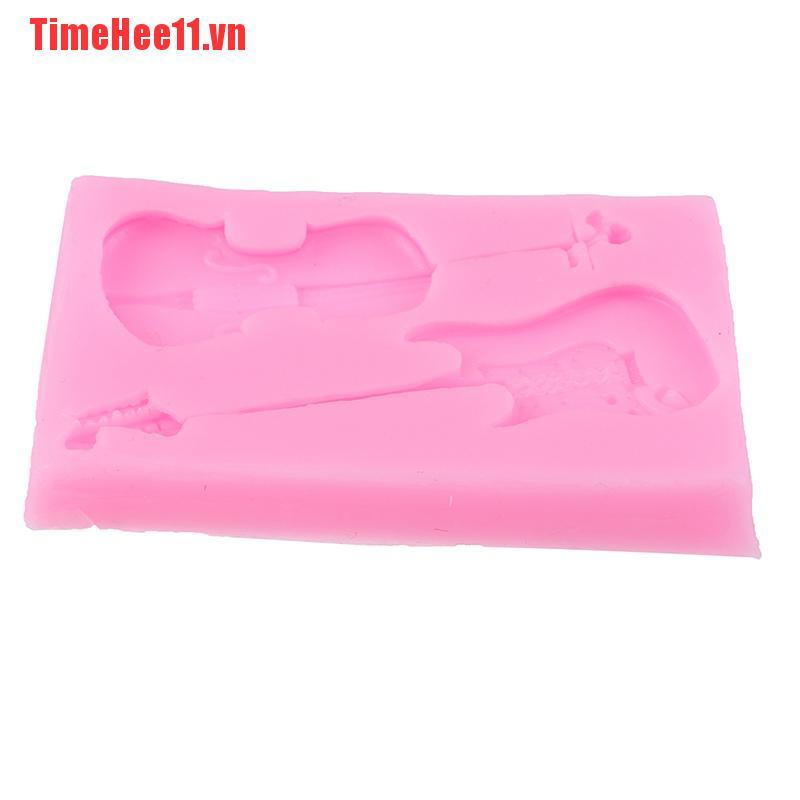 【TimeHee11】Musical Instrument Chocolate Silicone Mold Guitar And Violin Shape
