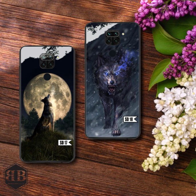 Ốp lưng kính cường lực Xiaomi Redmi Note 9 Vân Tay các mẫu sói đẹp ,ngầu