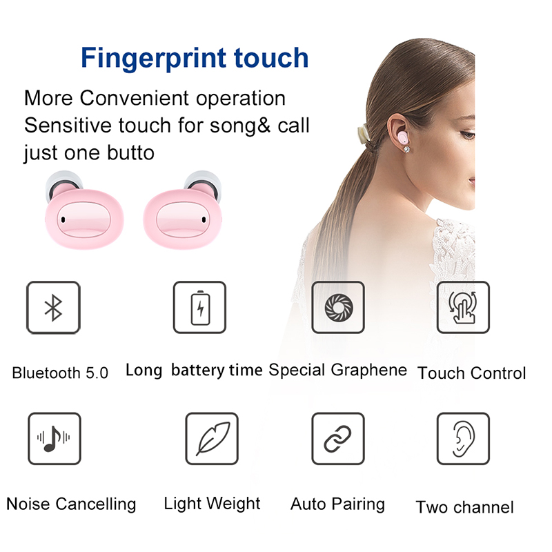 Tai Nghe Bluetooth 5.0 Không Dây Mini Có Hộp Sạc Thích Hợp Cho Các Dòng Điện Thoại Thông Minh Xiaomi Samsung