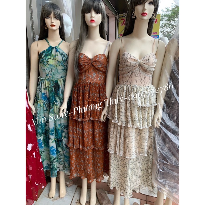 Váy hoa hai dây dập ly