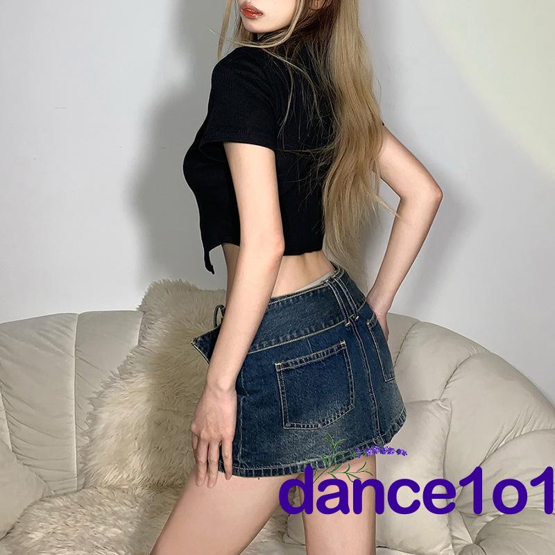 ✣XB❥Women Short Sleeve Turn-down Collar Buckled Irregular Hem Summer Top