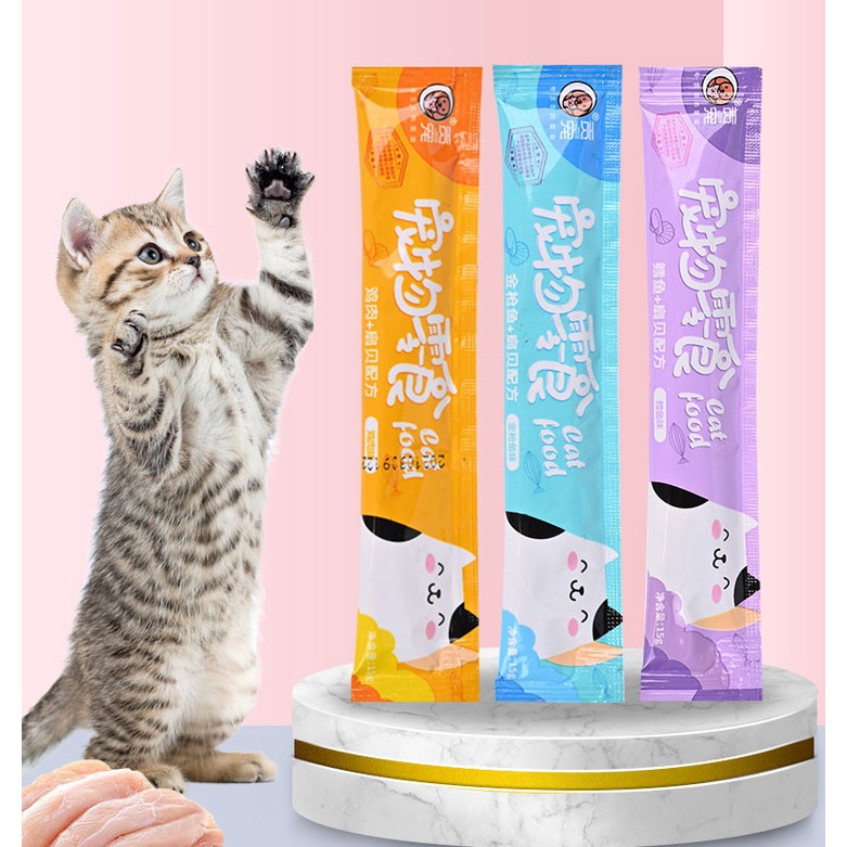 Combo 10 thanh súp thưởng cho mèo Shizuka/ Cat food/ Pet snack thanh 15g
