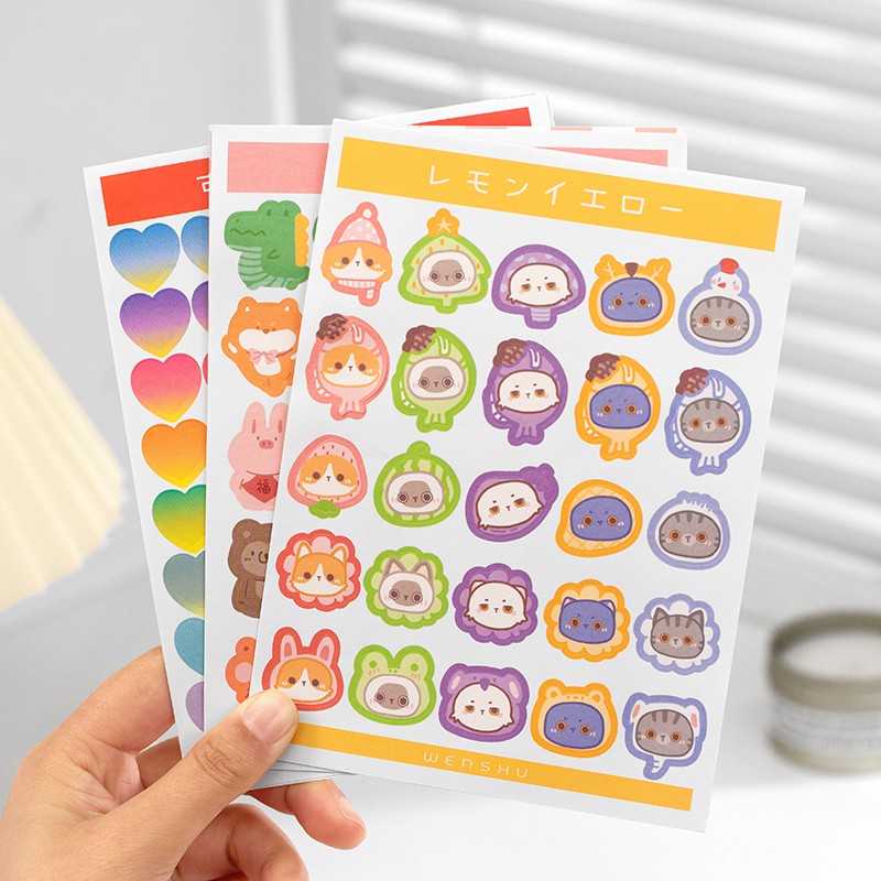 Bộ 2 tấm sticker Yuxian Mengduo story hình dán nhãn giấy trang trí sổ | BSG026