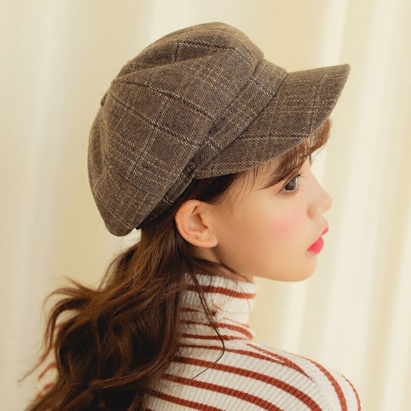 Mũ nồi Beret Sọc caro CAO CẤP - style Vintage Kiểu lưỡi trai