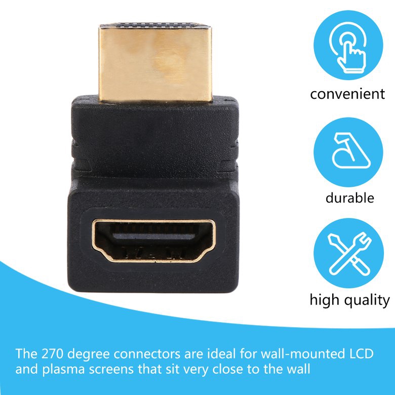 Bộ chuyển đổi cáp nối từ đầu cắm sang lỗ cắm góc bên phải 270 độ HDMI