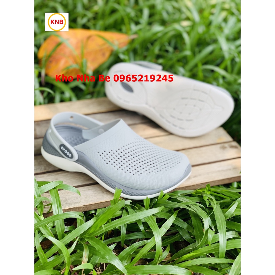 Dép sục cross 360 Literide clog màu ghi lòng ghi, Dép Sục Nam Nữ Literide Clog 360 Đi Nắng Mưa Cao Cấp,hàng xịn