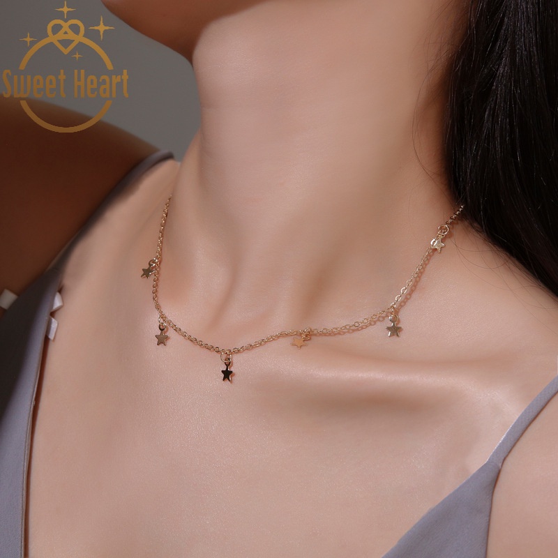 Vòng cổ Choker Mặt Ngôi Sao Đơn Giản Thời Trang Cho Nữ
