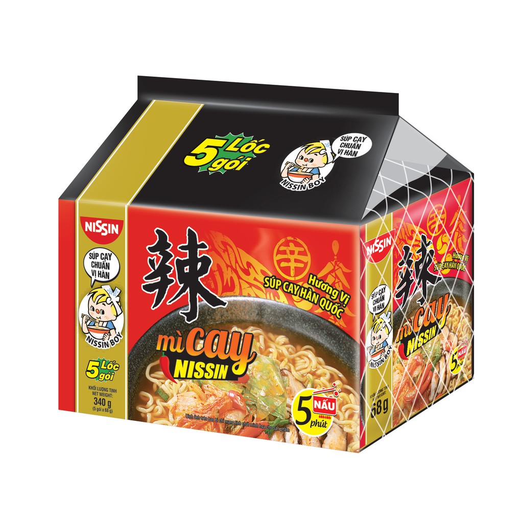 Lốc 5 Mì Xào Cay Geki Hàn Quốc - Mì Cay Nissin