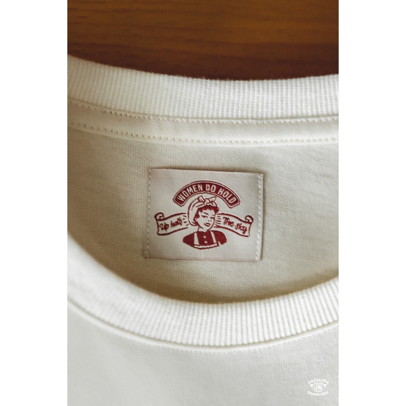 Áo thun cotton MADEN tay ngắn in chữ thời trang phong cách retro đường phố Mỹ cho nữ