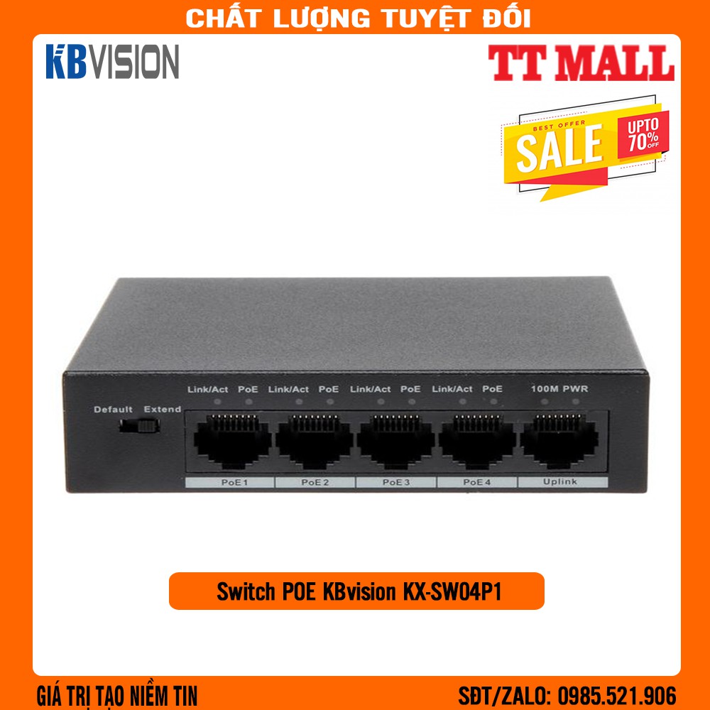Switch POE KBvision KX-SW04P1 - Chống Sét Cấp Độ 3