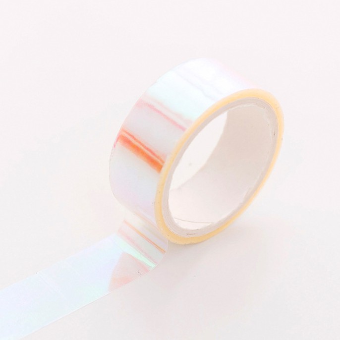 Clip thực tế Băng keo washi tape ánh gương hologram 7 MÀU MỚI