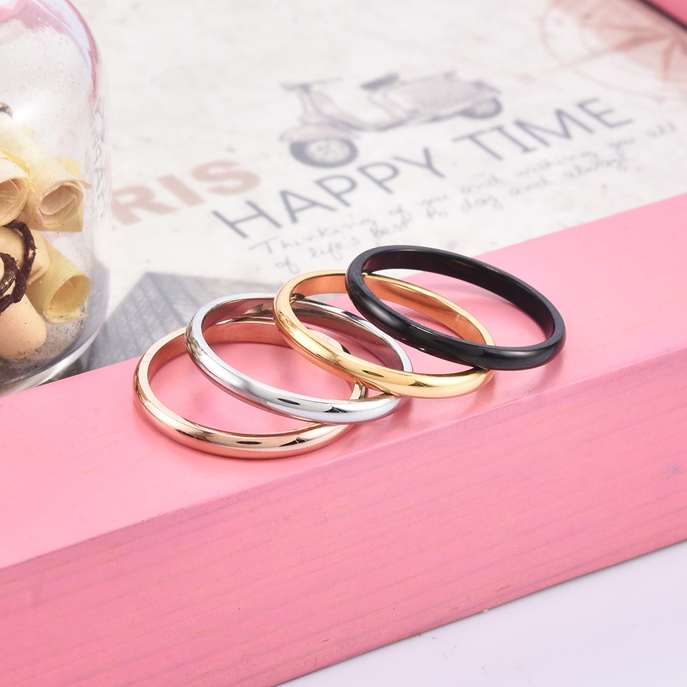 Nhẫn Đính Hôn / Nhẫn Đính Hôn 2mm Màu Sắc Trơn Đơn Giản Dành Cho Cặp Đôi