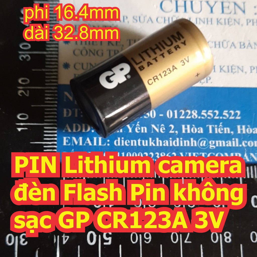 2 viên PIN Lithium camera đèn Flash Pin không sạc GP CR123A 123A 3V kde6777