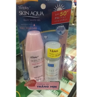 Sunplay skin aqua kem chống nắng dưỡng trắng da có kèm quà tặng