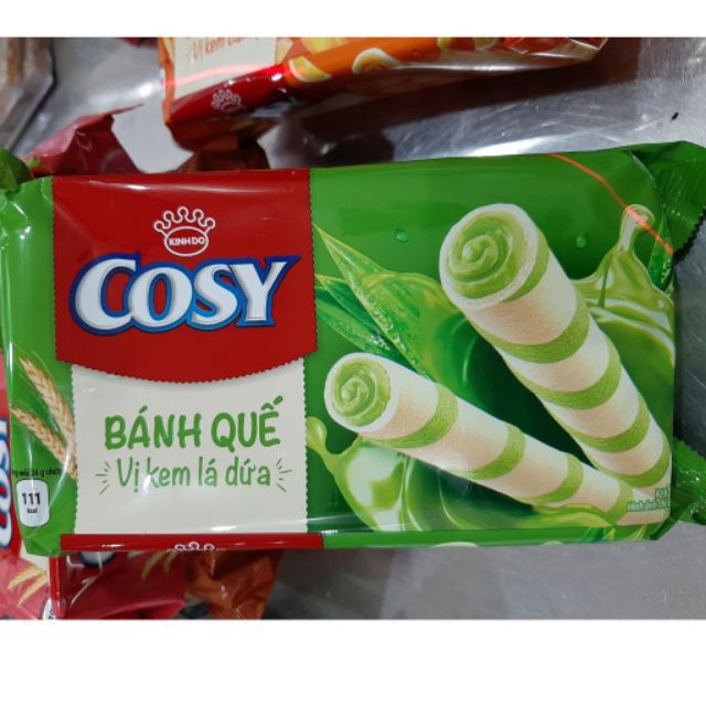 BÁNH QUẾ COSY 132g VỊ KEM DÂU - CAM - LÁ DỨA - SOCOLA