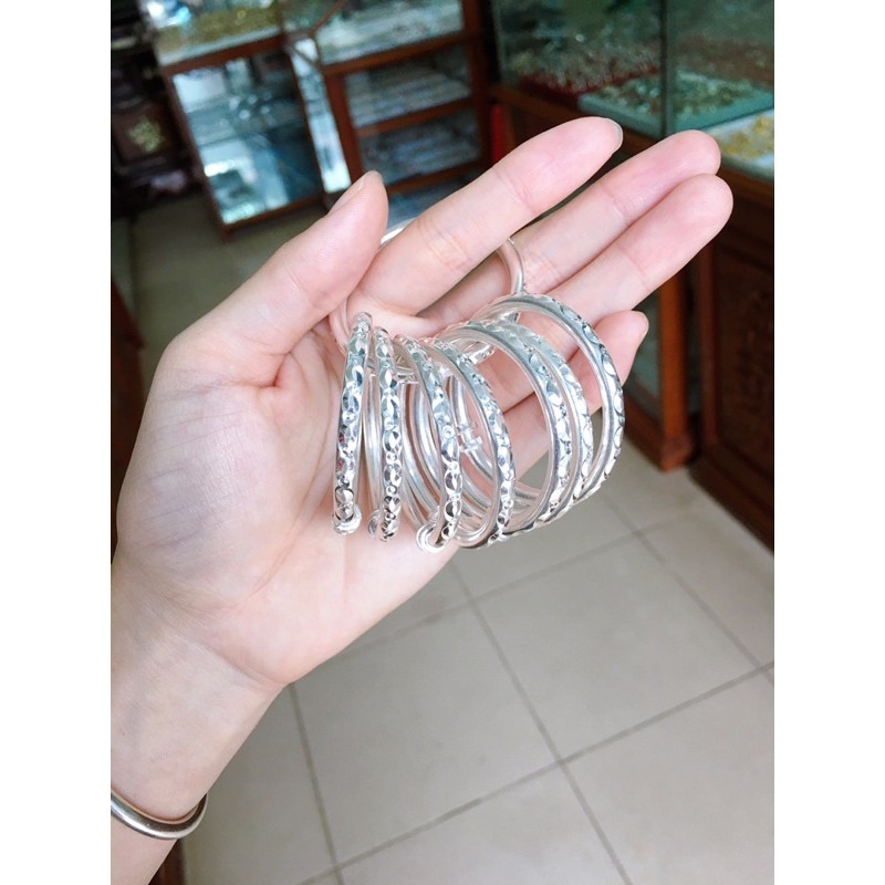 Lắc tay kiềng cứng phay chuẩn bạc ta cho bé yêu sáng đẹp giá tốt, kèm video và ảnh thật
