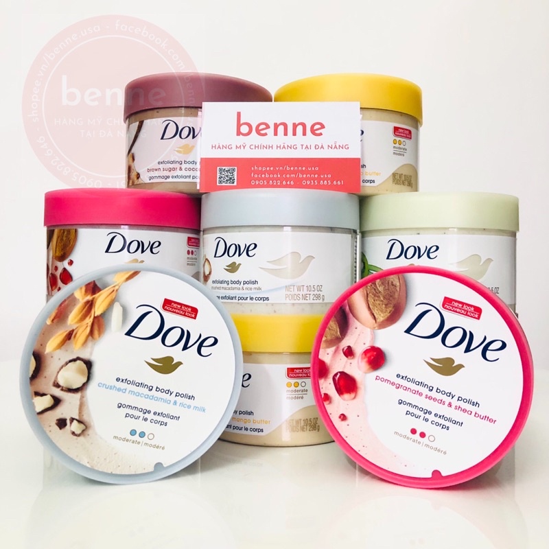 [🇺🇸Bill Mỹ] Tẩy tế bào chết toàn thân Dove Exfoliating Body Polish 298g của Mỹ