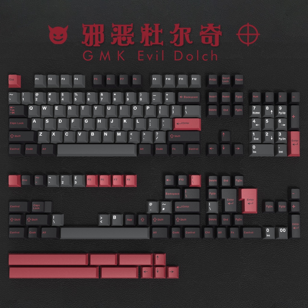 GMK Evil Dolch Keycaps 172 Phím ABS Double Shot Cherry Profile Bộ keycaps dành cho bàn phím cơ