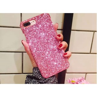 Ốp lưng đính kim tuyến thật Case iPhone 7 8 7 Plus 8 Plus X màu đỏ đen bạc hồng vàng sang chảnh ( Ốp cứng ) ML00100