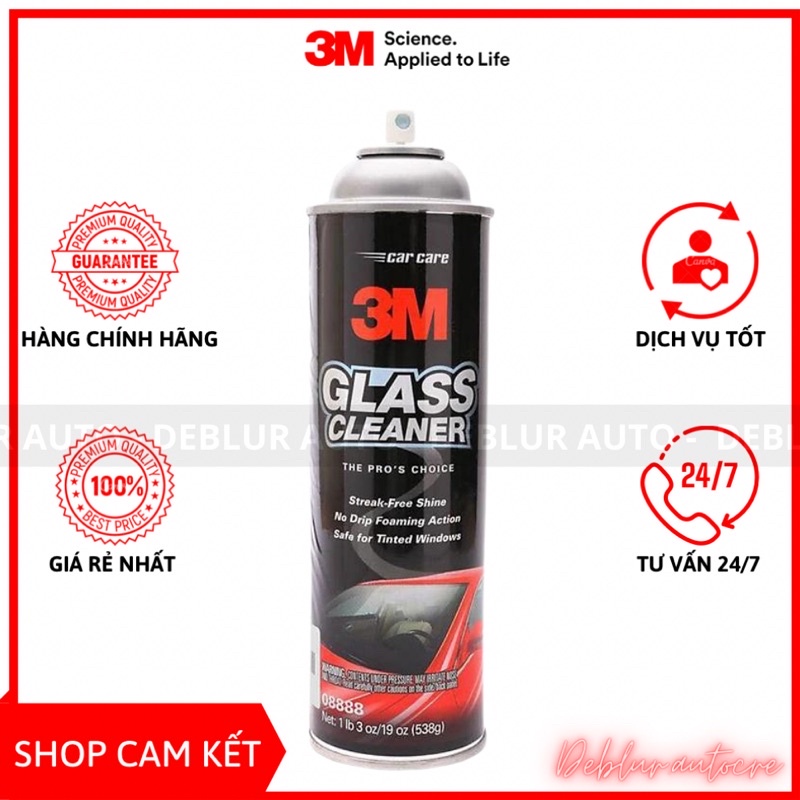 [FREESHIP] Dung dịch rửa kính và vệ sinh kính xe hơi 3M Glass Cleaner 08888