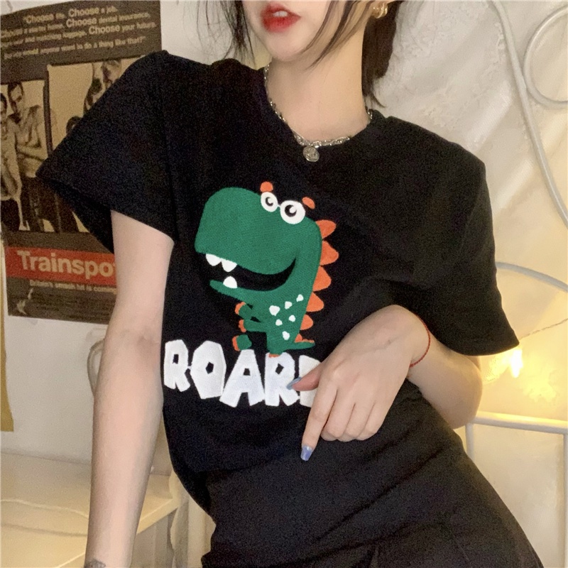 Áo thun SUXI tay ngắn cổ tròn thêu họa tiết thời trang dành cho nữ