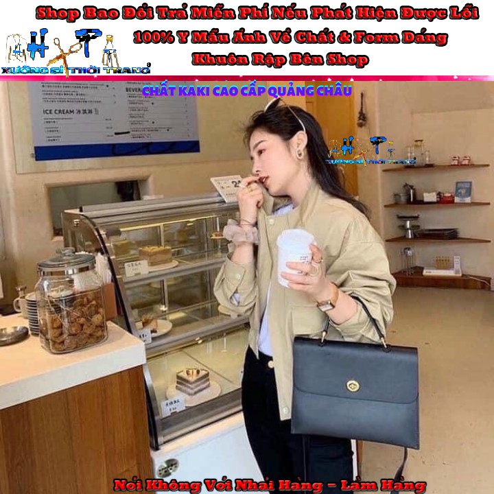 Áo khoác kaki nữ cao cấp quảng châu sieeu cute mẫu hót trend thời trang 2020 | BigBuy360 - bigbuy360.vn