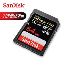 [Mã 253ELSALE hoàn 7% đơn 300K] Thẻ nhớ SD Extreme Pro Sandisk SDXC V30 64Gb (Read/Write:170/90MB/s)