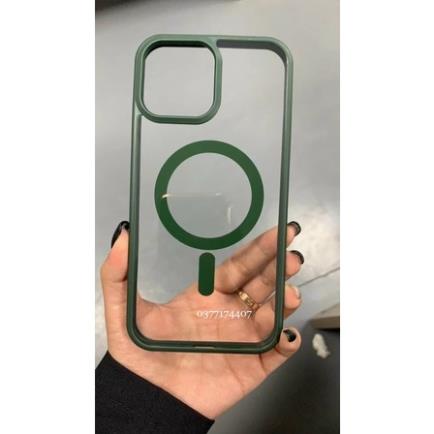 Ốp lưng X&M trong viền màu hỗ trợ sạc Magsafe Cho iPhone 13, 13 Pro, 13 Pro Max, 12 Pro Max lưng trong suốt siêu đẹp