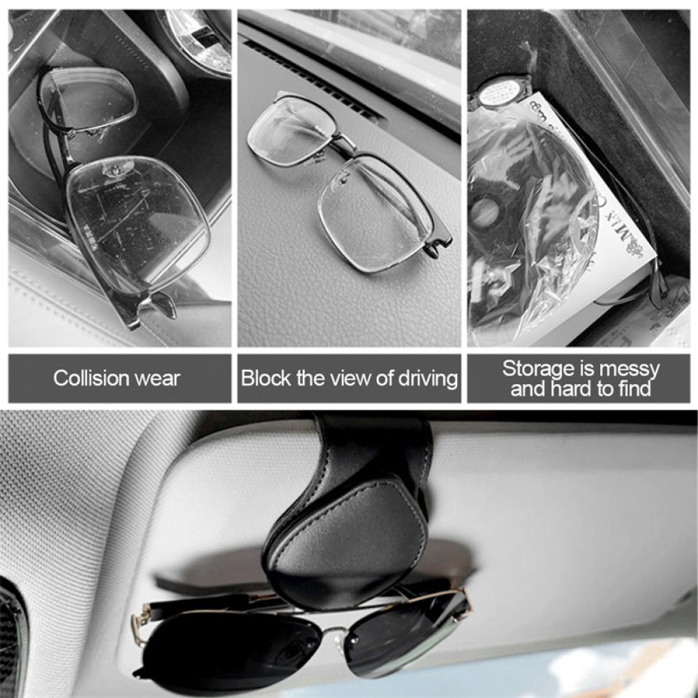 Kẹp Kính Mát Bằng Da Đa Năng F7N4 Cho Xe Hơi