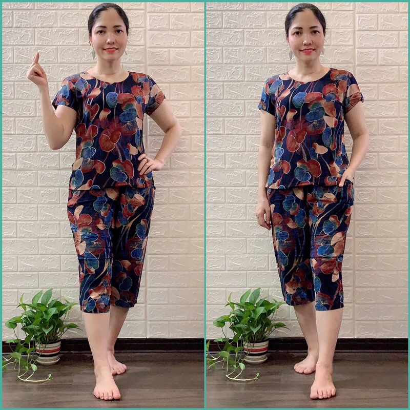 Đồ bộ lanh trung niên , đồ bộ trung niên cho mẹ [FREESHIP] chất vải dầy mền mịn, mặc mát thấm hút mồ hôisize 48-70kg