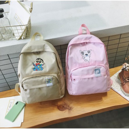 Korean Backpack Embroidery Version Couple School Backpack Students SPAO X Crayon Shinchan Bear Bag